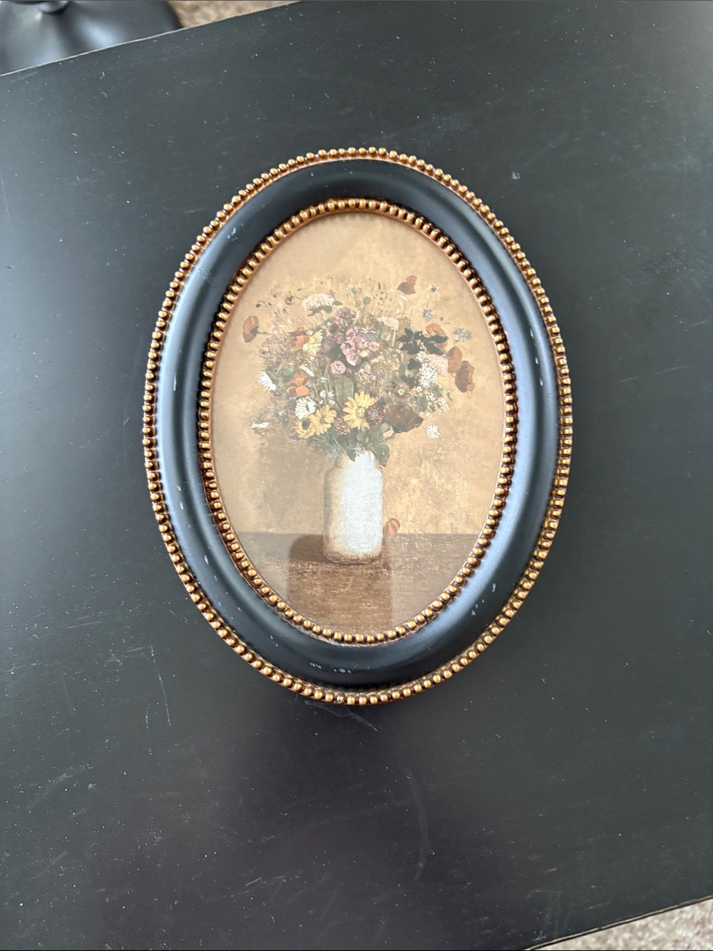Black and Gold Oval Floral Wall Art - Home Accents Fall 2024